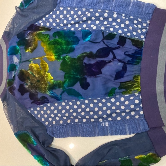 Stunning LULU H Paris mesh/velvet appliqué bomber jacket/French style cardigan - Picture 17 of 17